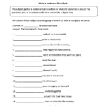 Sentence Structure Worksheets Sentence Building Worksheets