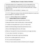 Sentences Worksheets Complex Sentences Worksheets Complex Sentences