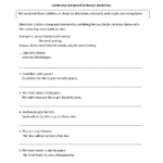 Sentences Worksheets Compound Sentences Worksheets