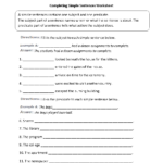 Sentences Worksheets Simple Sentences Worksheets