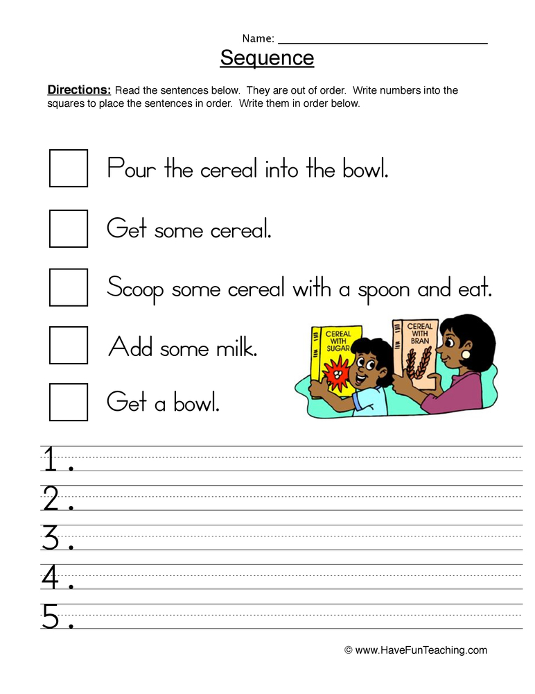 Sequencing Worksheets Page 2 Of 3 Have Fun Teaching