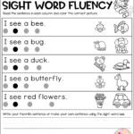 Sight Word Fluency Pre Primer Sight Word Fluency Sight Words