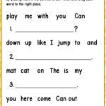 Sight Word Sentence Building Worksheet