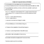 Simple And Compound Sentences Worksheet Simple And Compound Sentences