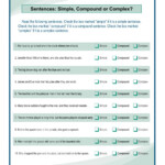 Simple compound And Complex Sentences Worksheet