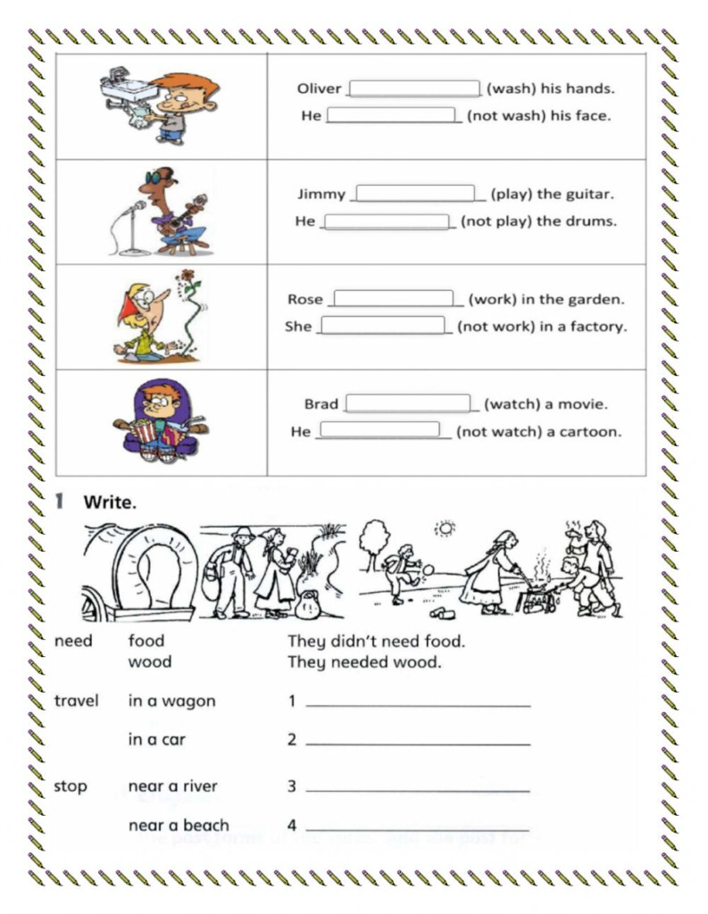 Simple Past Negatives Worksheet