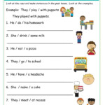Simple Past Sentence Making 2 Worksheet