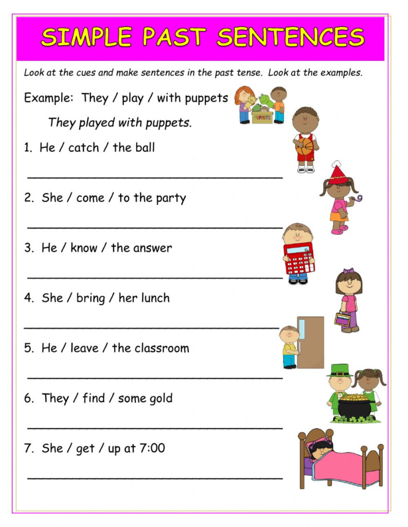 Simple Past Sentence Making Worksheet