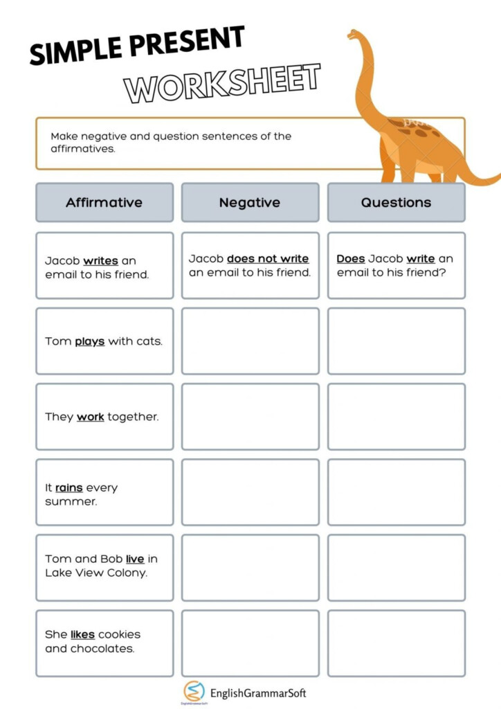 Simple Present Tense Worksheets With Answers EnglishGrammarSoft