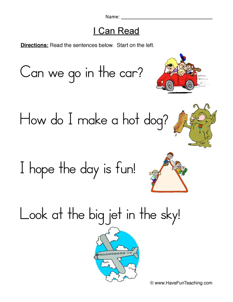Simple Sentences Worksheet 2