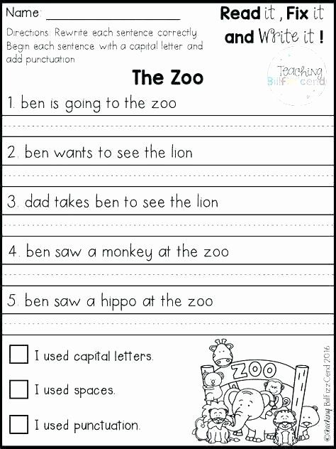 Simple Sentences Worksheet 3rd Grade Writing Sentence Structure 