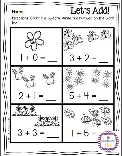 Spring Themed Simple Addition Worksheets counting On Solving Word 