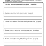 Subject And Predicate Worksheet 3rd Grade Worksheet List