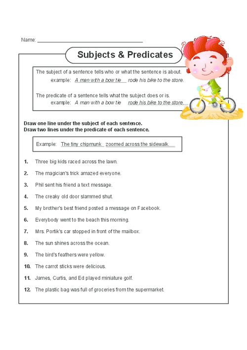 Subjects And Predicates KidsPressMagazine Subject And Predicate 