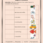 Subjects In A Sentence Worksheet