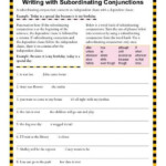 Subordinating Conjunctions Worksheet In 2020 Conjunctions Worksheet