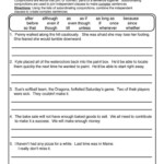 Subordinating Conjunctions Worksheets 4th Grade Complex Sentences