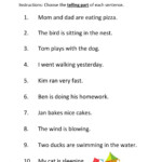 Telling Part Of A Sentence Worksheet