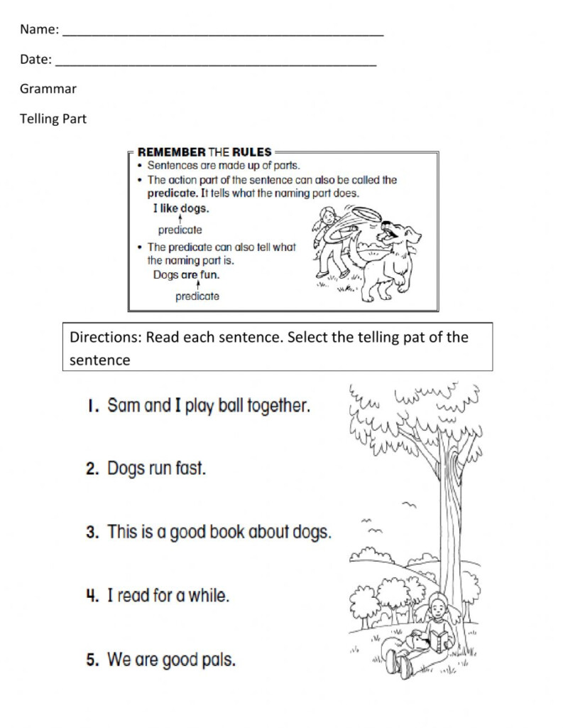 Telling Part Worksheet 1 Worksheet