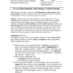 Thesis Statement Exercises Worksheets With Answers Pdf Thesis Title