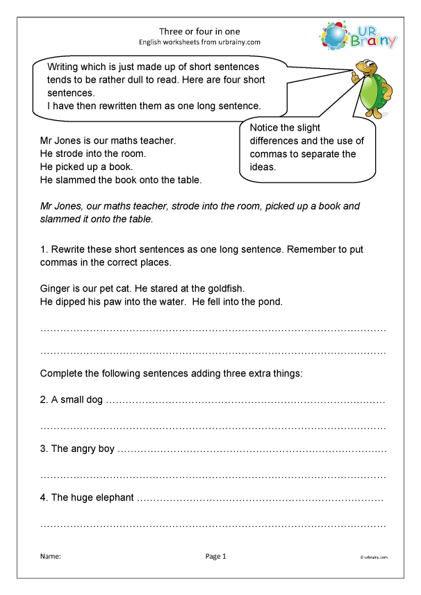 Three Or Four In One KS2 Sentences And Punctuation By URBrainy
