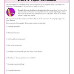 Topic Sentence Worksheet 4th Grade Worksheet List