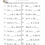 True Addition Number Sentences Worksheet Have Fun Teaching Math