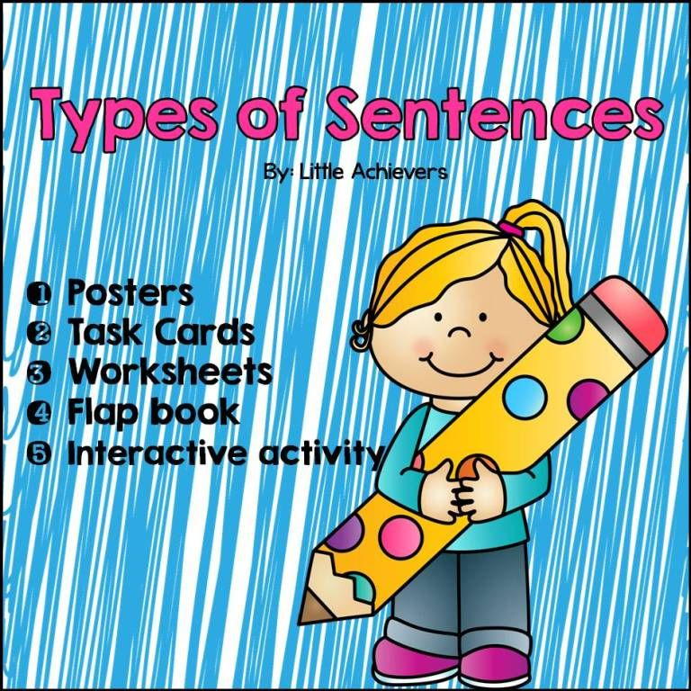 Types Of Sentences Posters Task Cards Worksheets Flap Book And