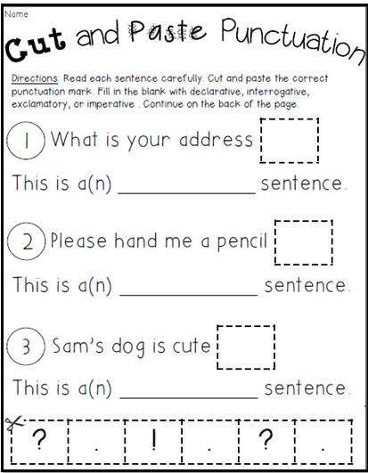 Types Of Sentences Task Cards Printables Types Of Sentences 