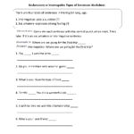 Types Of Sentences Worksheets Exclamatory Or Interrogative Types Of