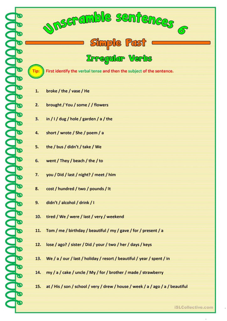 Unscramble Sentences 6 Worksheet Free ESL Printable Worksheets Made 