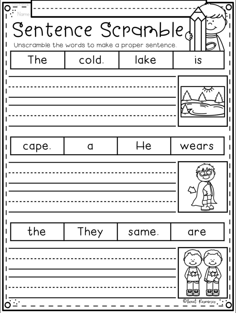 Unscramble Sentences Worksheets 1st Grade Also The Ultimate Phonics 