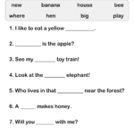 Use Words To Complete The Sentences Worksheet 2 1st Grade Worksheets