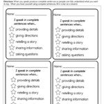 Using Complete Sentences Worksheet Teaching Complete Sentences Fact