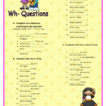 Wh Questions Elementary Worksheet