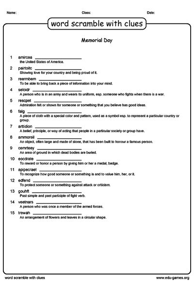 Word Word Scramble Generator Free Printable