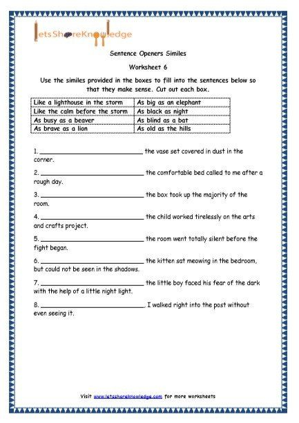 Writing A Topic Sentence Worksheet Grade 4 English Resources Printable 