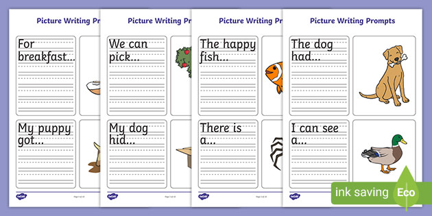 Writing Basic Sentences Worksheet KS1 EYFS Prompts