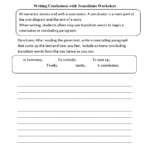 Writing Conclusions With Transitions Worksheets Reading Worksheets