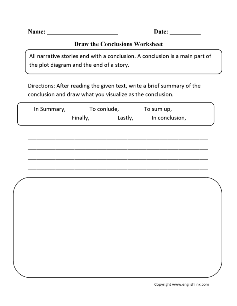 Writing Conclusions Worksheets Draw The Conclusions Worksheet