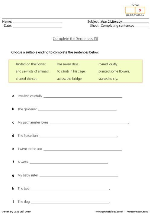 Year 2 Literacy Sentence work Printable Resources Free Worksheets 