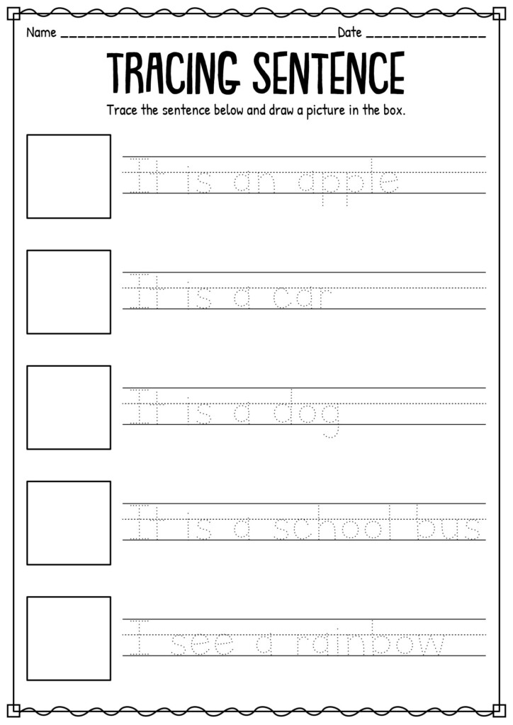 15 Kindergarten Sentence Practice Worksheets Worksheeto