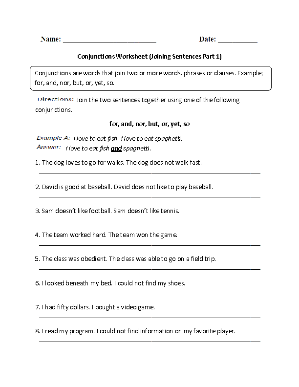 16 Conjunctions And But Or Worksheets Worksheeto