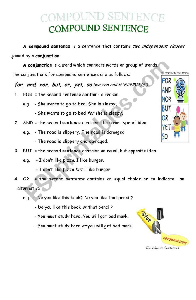 30 Compound Sentences Worksheet Pdf Education Template