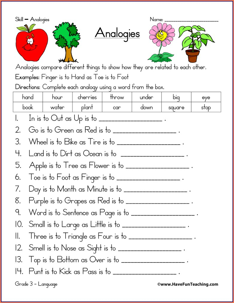 5th Grade Analogies Worksheet Answers Worksheet Resume Examples