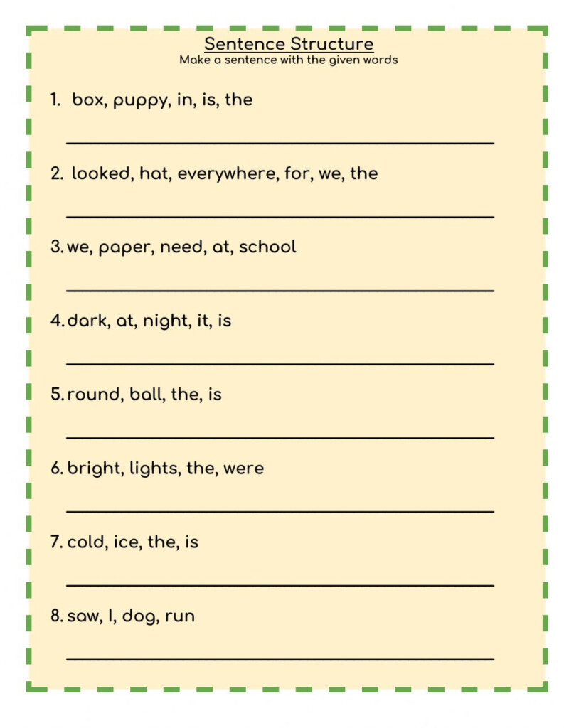 5th Grade Sentence Structure Worksheets With Answer Key Pdf Kiddo 