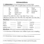 Abbreviations In Sentences Worksheet