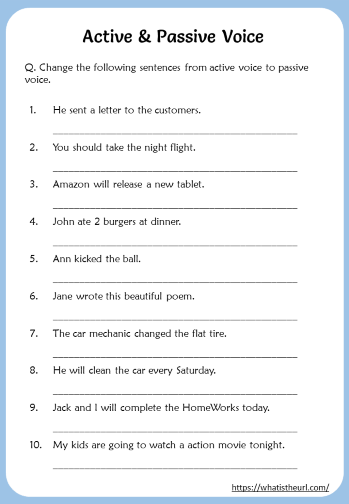 Active voice to passive voice Your Home Teacher