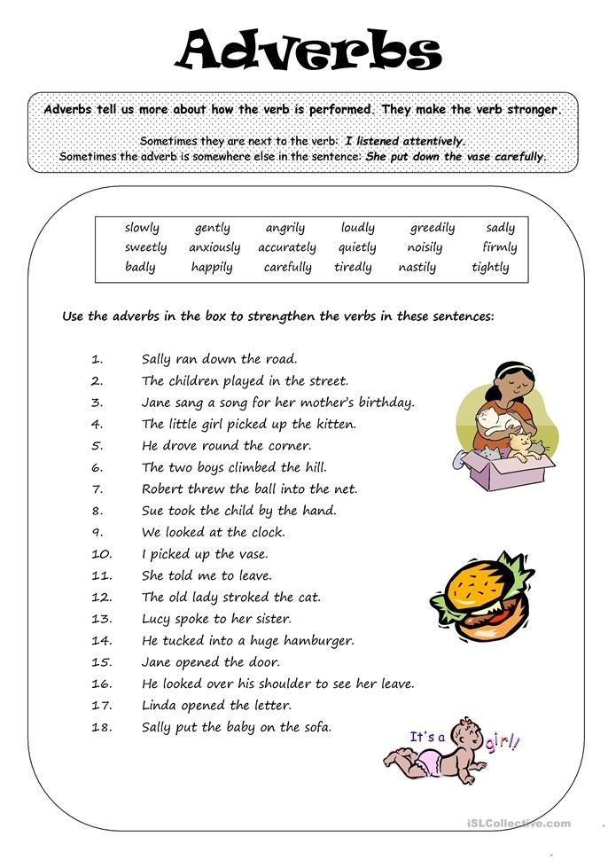 ADVERBS English Grammar Worksheets Grammar Worksheets Adverbs