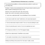And or And But Compound Sentences Worksheet Complex Sentences